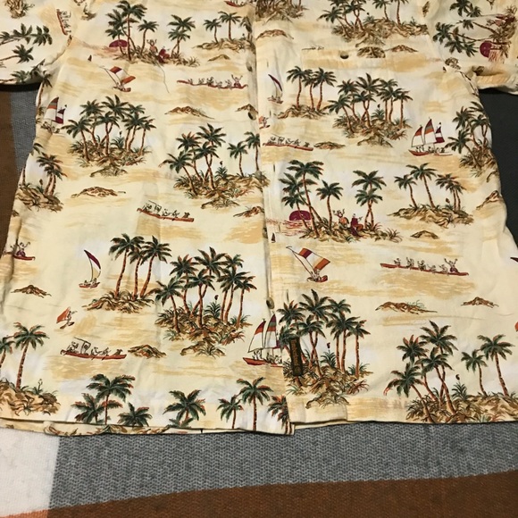 TIMBERLAND HAWAIIAN SHORT SLEEVE SHIRT SIZE L - Picture 3 of 6